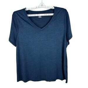 Athletic Works Size XL V-Neck Blue T-Shirt 100% Recycled Polyester